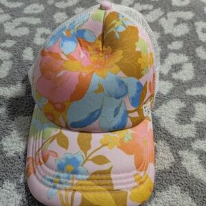 Billabong Floral Cap - Pink, Blue, and Brown